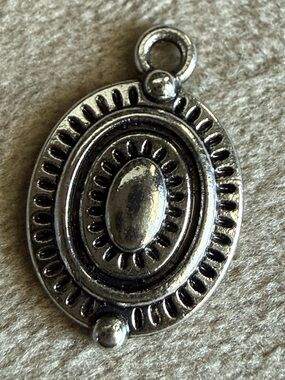 Silver Oval Sunburst Pendant Charm - Women Jewelry
